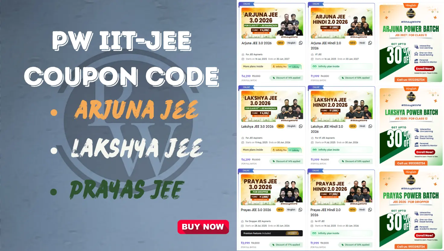 PW IITJEE COUPON CODE