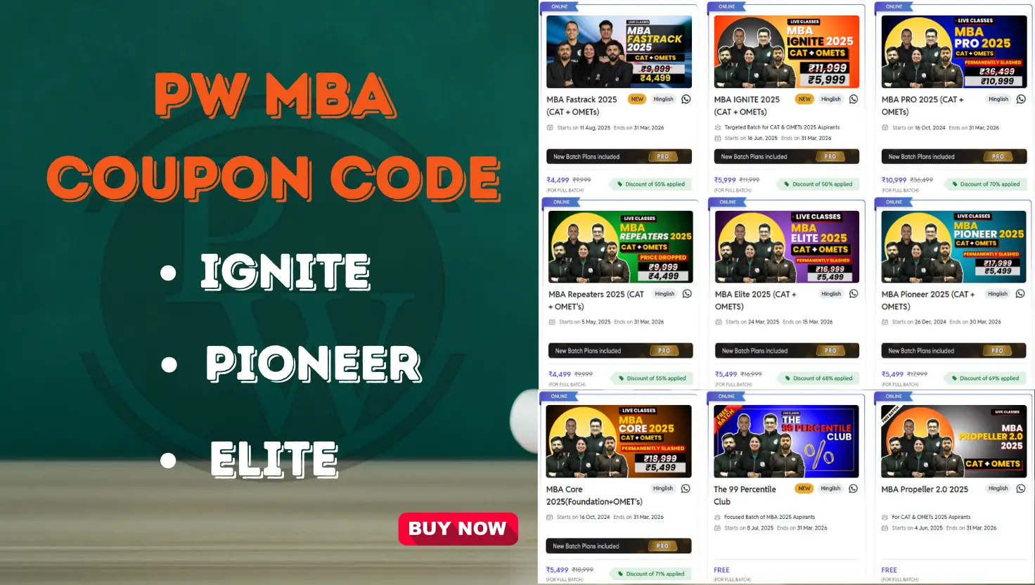 PW MBA COUPON CODE